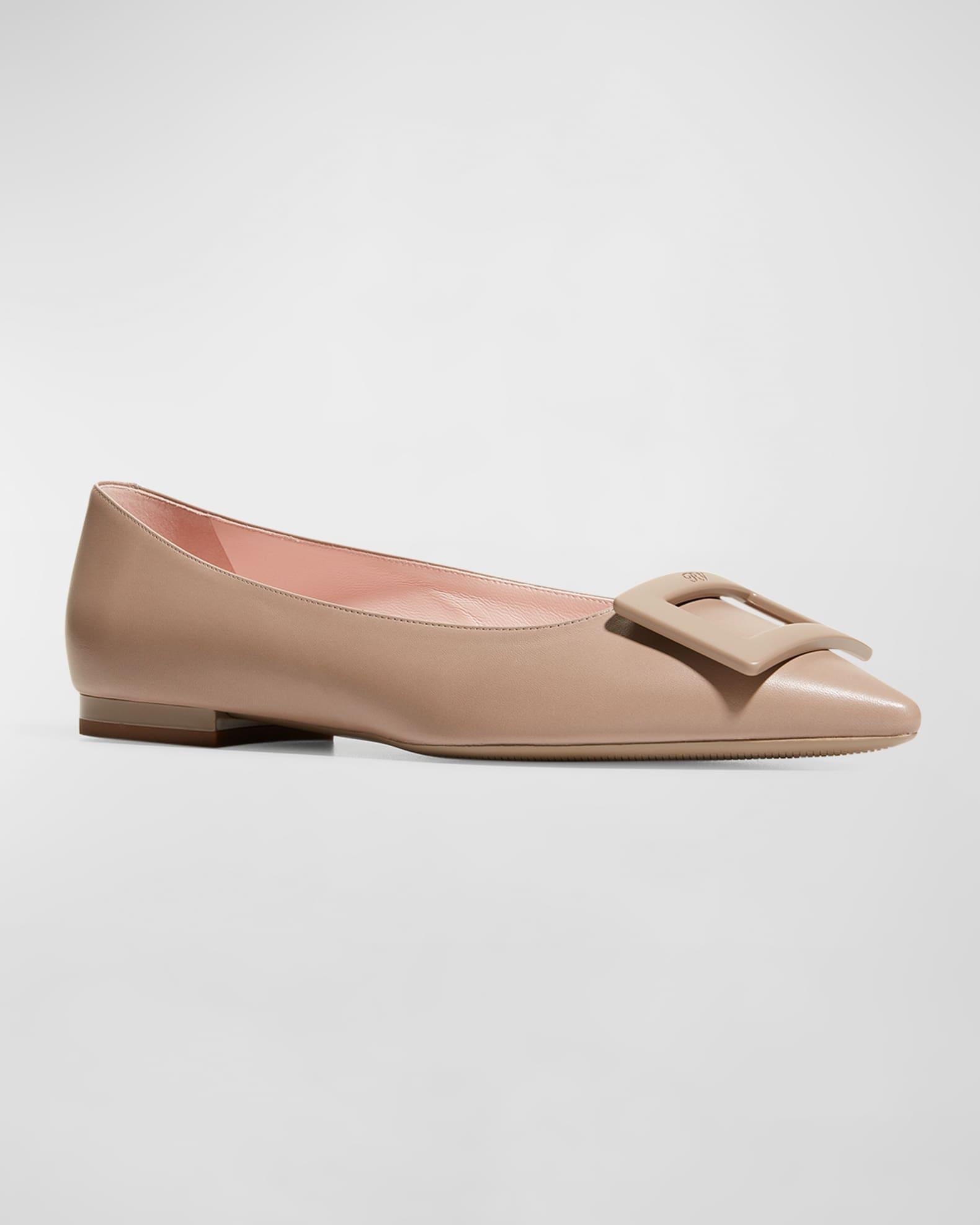 Gommettine Leather Buckle Ballerina Flats Product Image