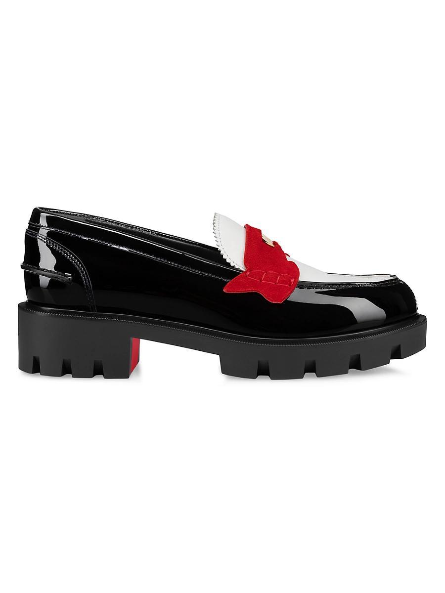 Womens Penny Lug Calf Leather Loafers Product Image