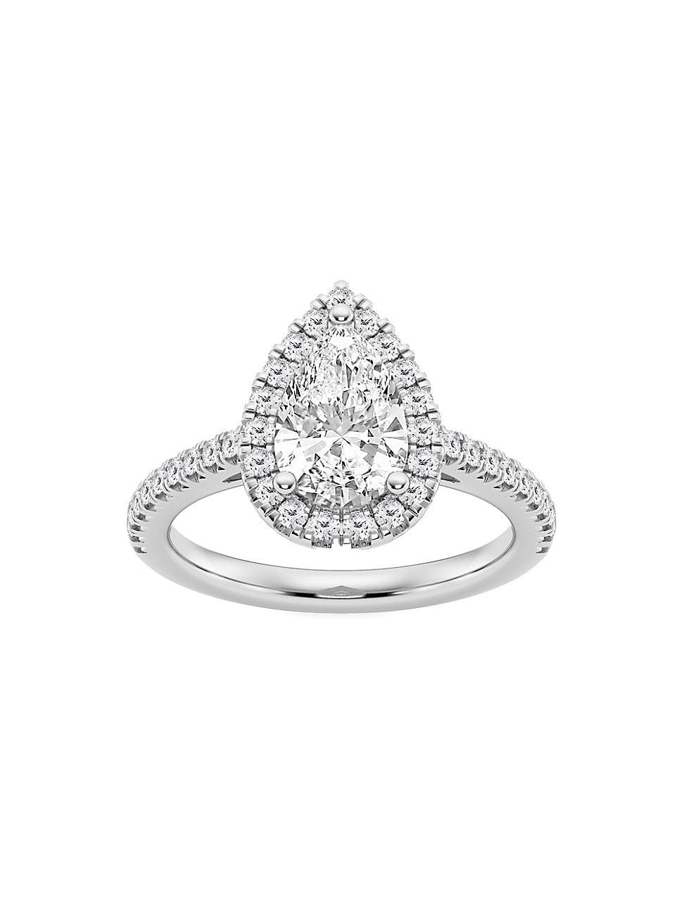 Womens Platinum & Pear-Cut Lab-Grown Diamond Halo Ring/1.30-3.60 TCW Product Image