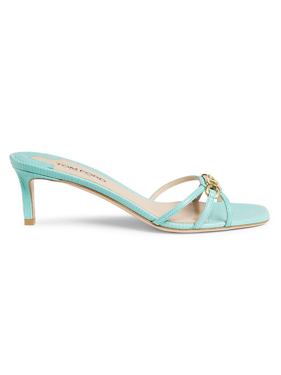 Womens Whitney 55MM Lizard-Embossed Leather Sandals Product Image
