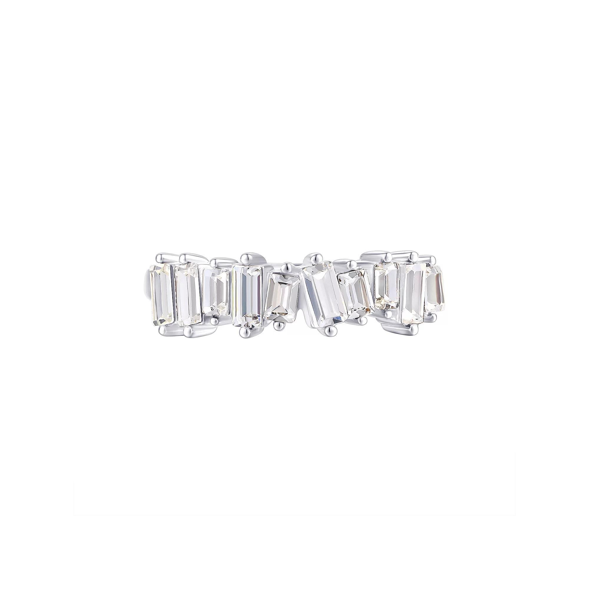 Forever Radiant Sterling Silver Baguette Crystal Ring, Women's, Size: 7 Product Image