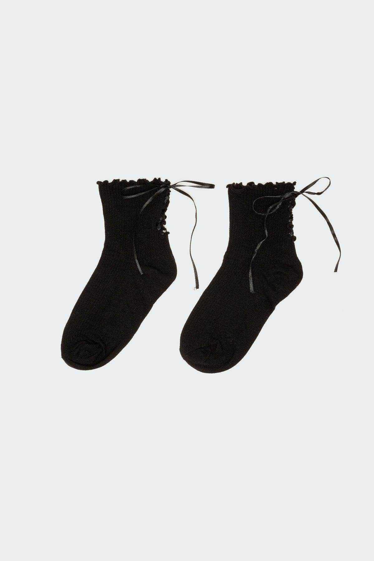 Lace Up Frilled Socks Product Image