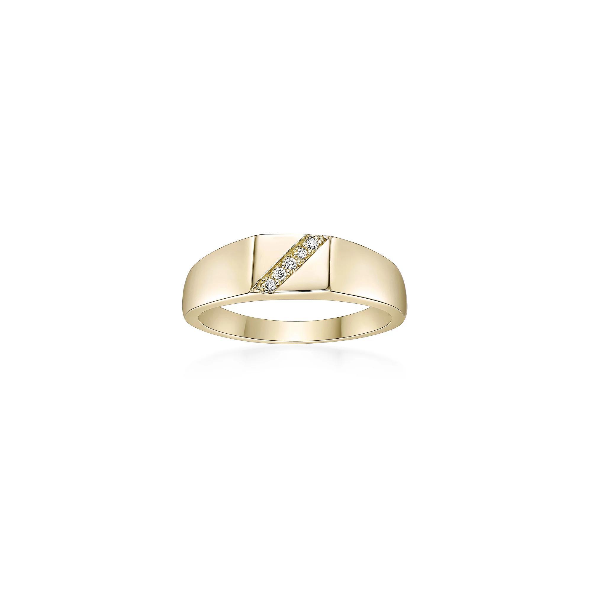 Gemminded 18k Gold Over Silver Lab-Grown Diamond Accent Ring, Women's, Size: 4, Gold Tone Product Image