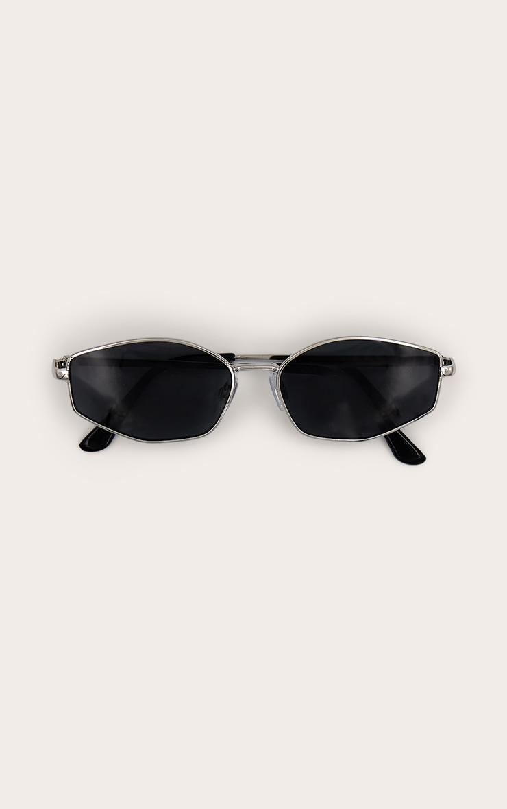 Silver Classic Textured Round Sunglasses Product Image