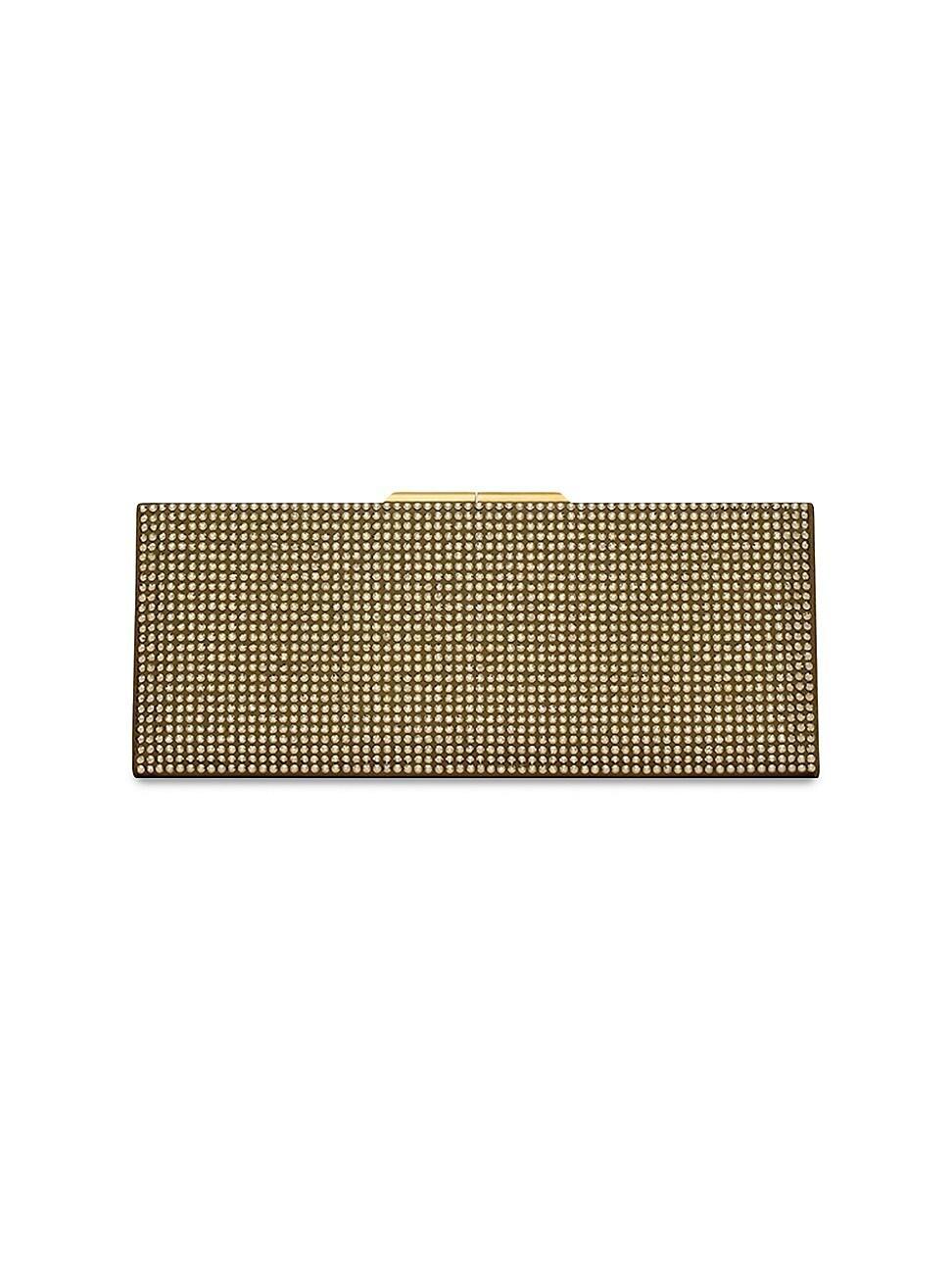 Womens Midnight Small Clutch in Silk Satin and Crystals Product Image