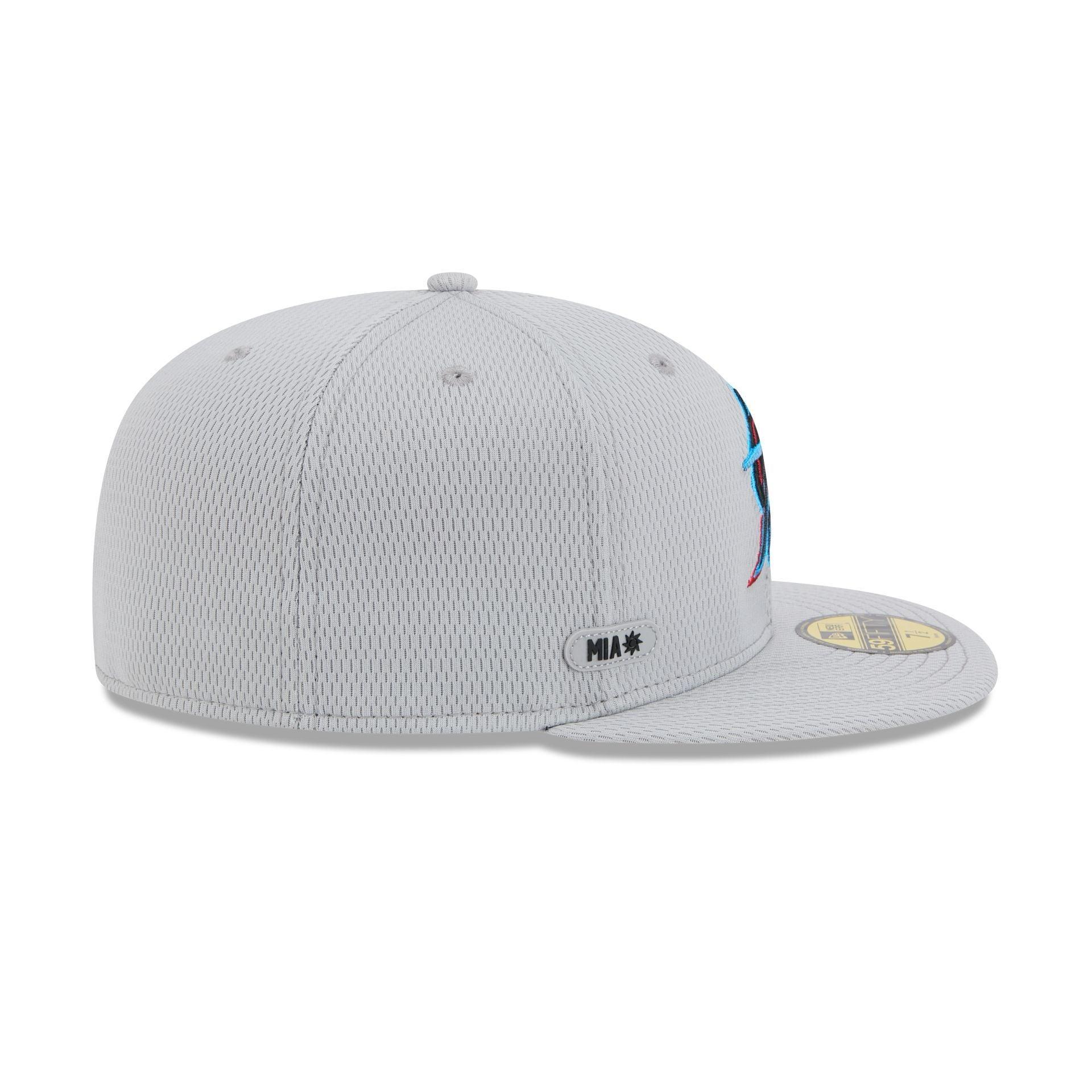 Miami Marlins 2025 Clubhouse Gray 59FIFTY Fitted Hat Male Product Image