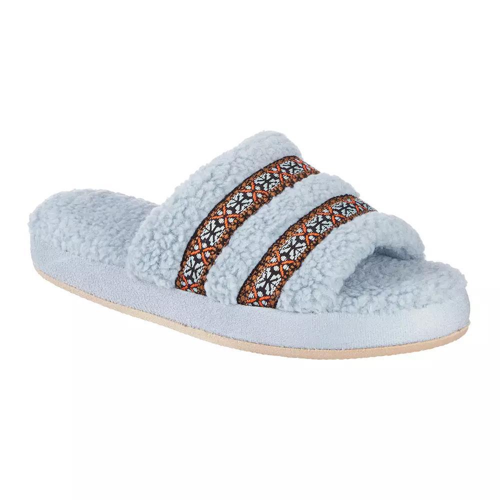 isotoner Clara Memory Foam Women's Slide Slippers, Size: Medium, White Product Image