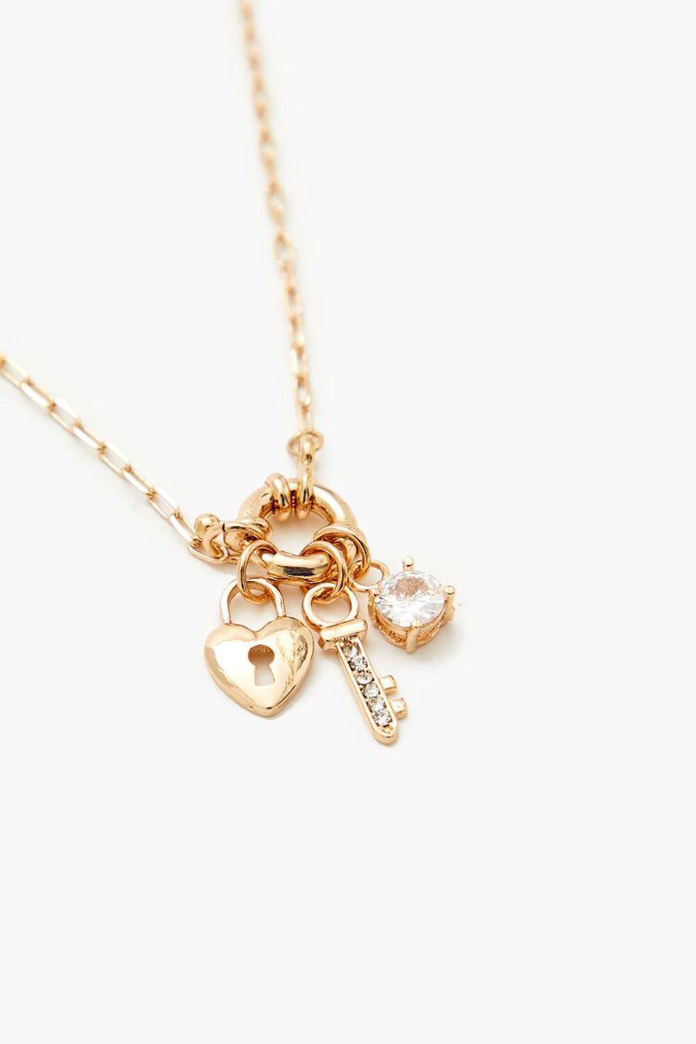 Rhinestone Lock Charm Necklace | Forever 21 Product Image