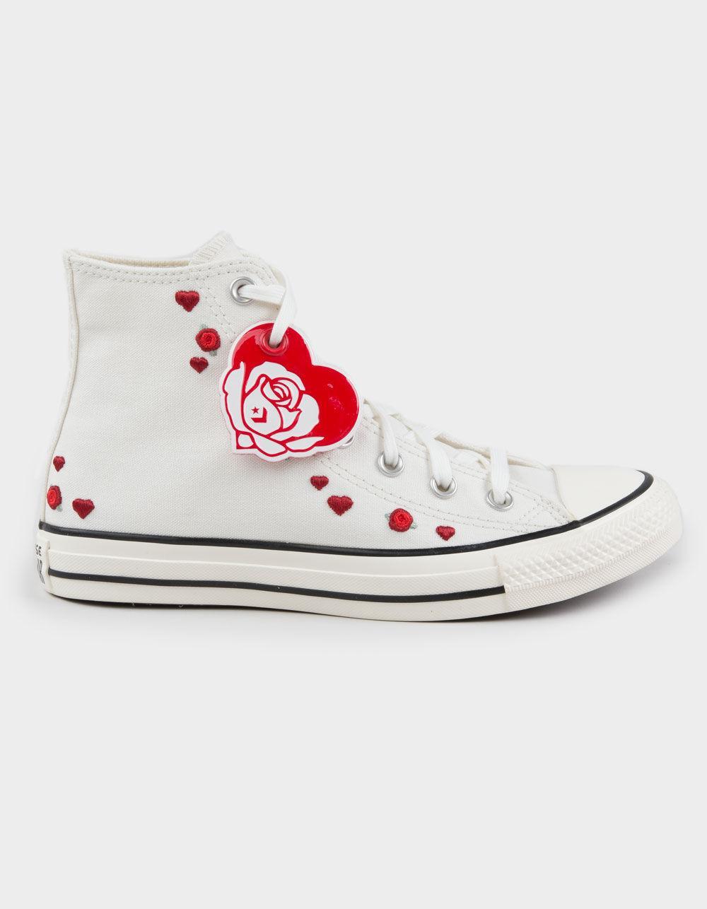 CONVERSE Chuck Taylor All Star Roses Embroidered Womens High Top Shoes Product Image