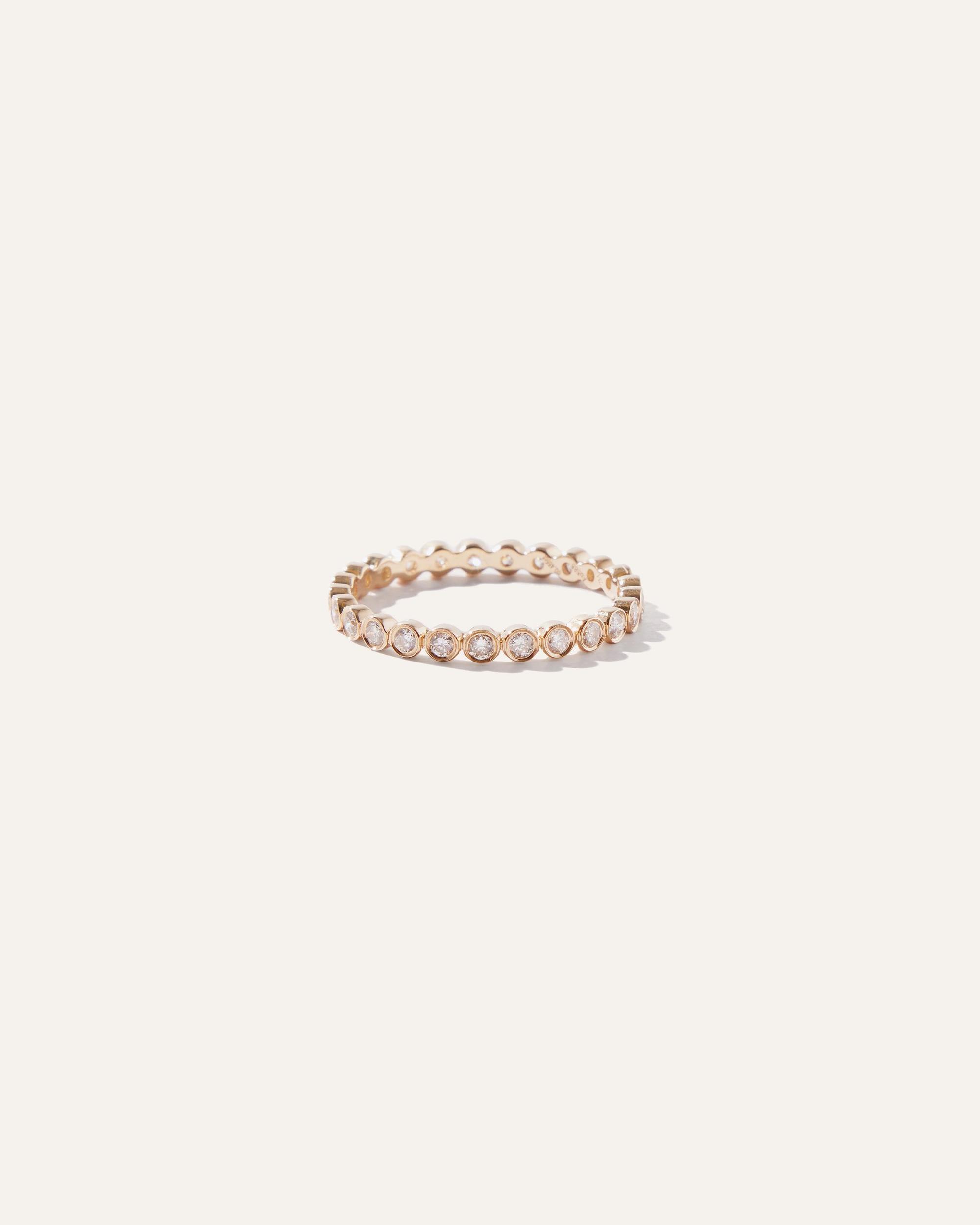 Quince | Women's 14K Gold Diamond Bezel Eternity Band Rings Product Image