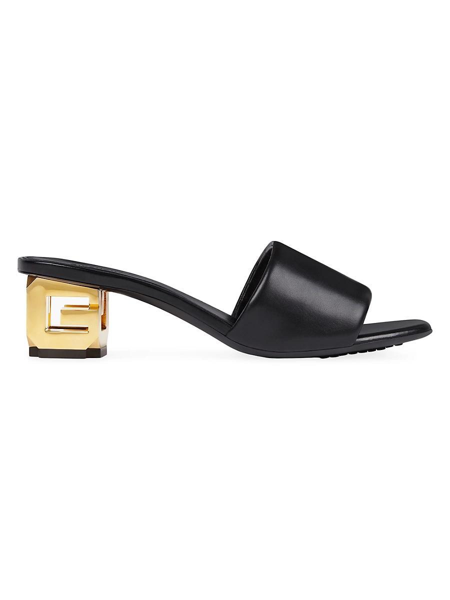Womens Mews 65MM Check Linen-Blend Mules Product Image