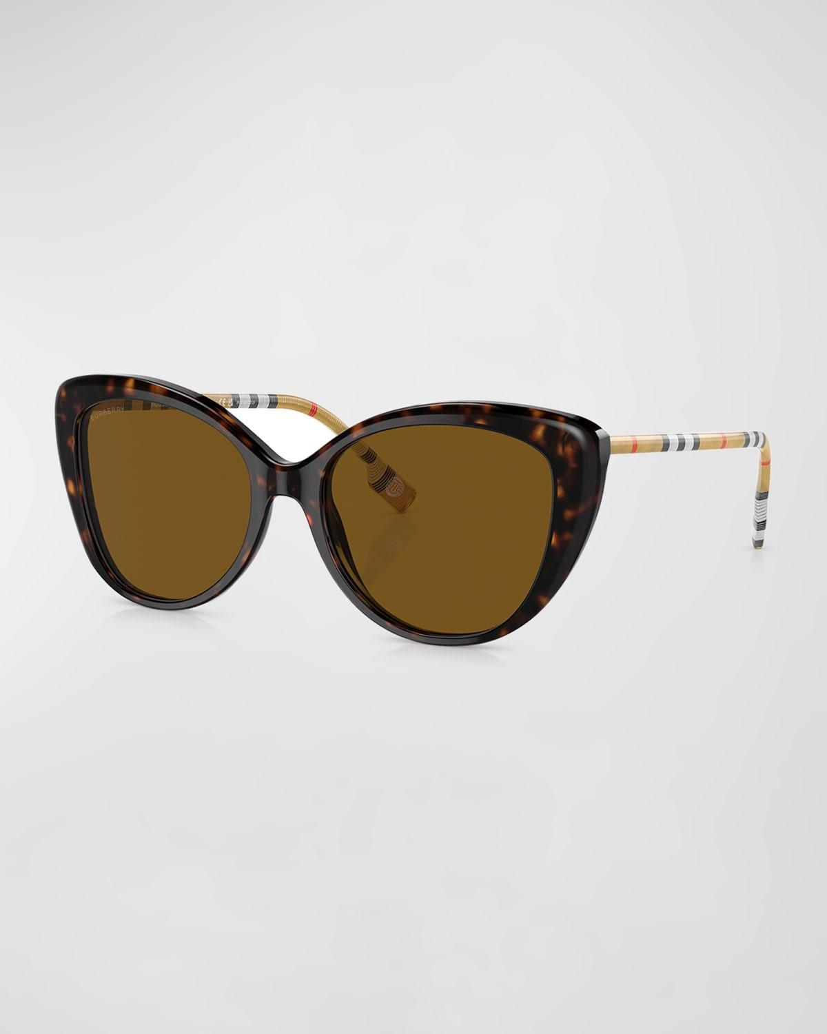 Womens Havana 55MM Square Sunglasses Product Image