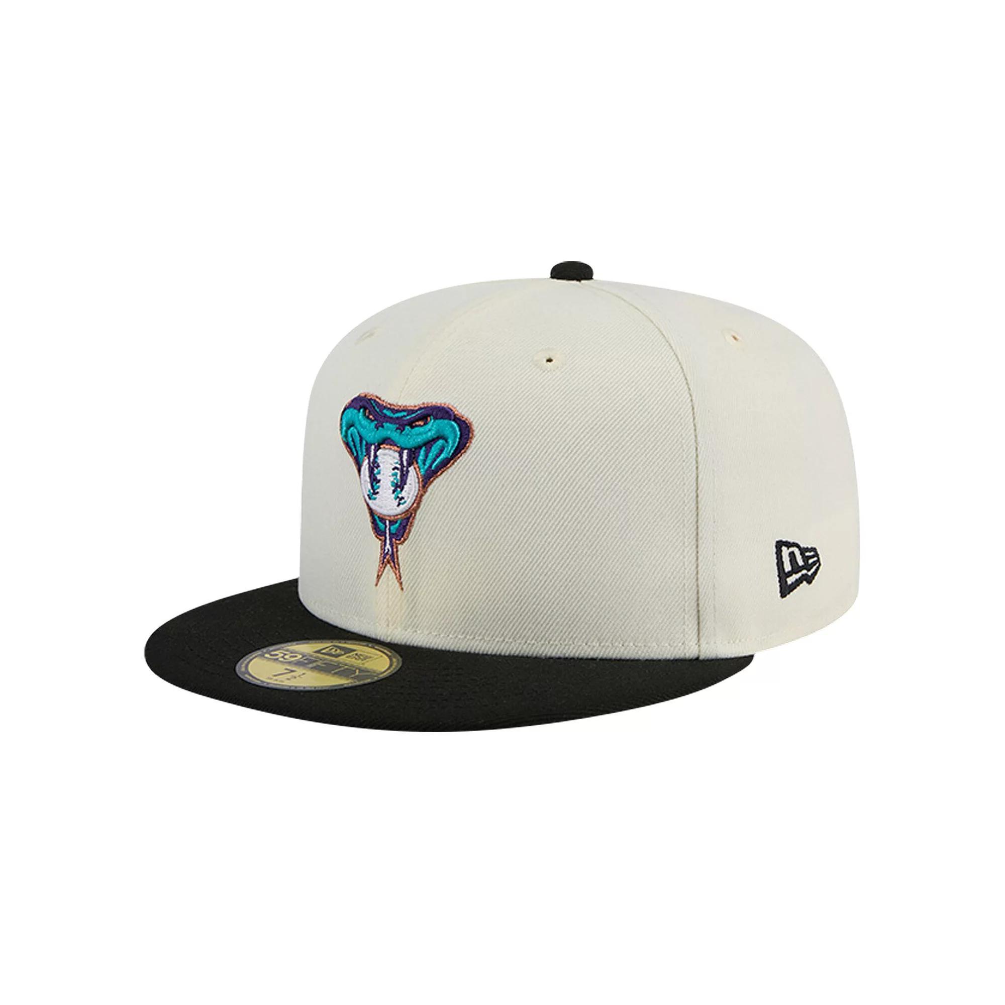 Men's New Era Cream Arizona Diamondbacks Cooperstown Collection Chrome 59FIFTY Fitted Hat, Size: 7 3/4, Beige Product Image