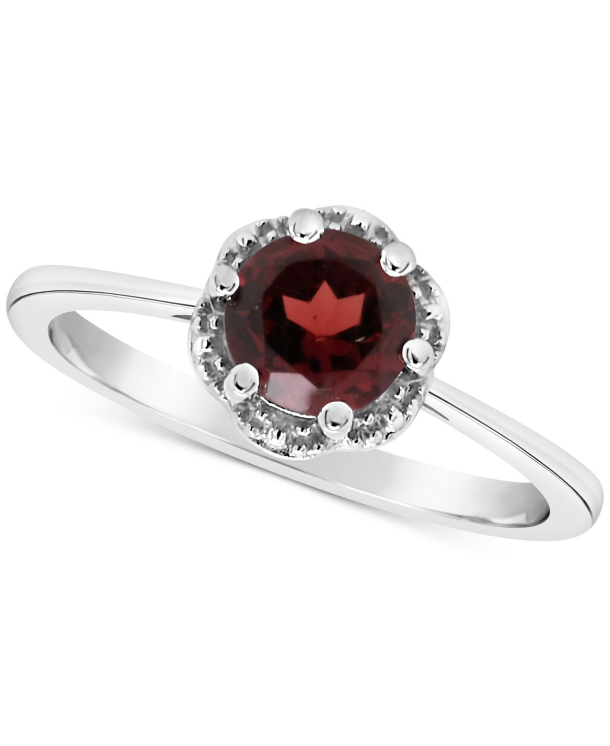 Celebration Gems Sterling Silver White Topaz Scalloped Frame Ring, Women's, Size: 9 Product Image