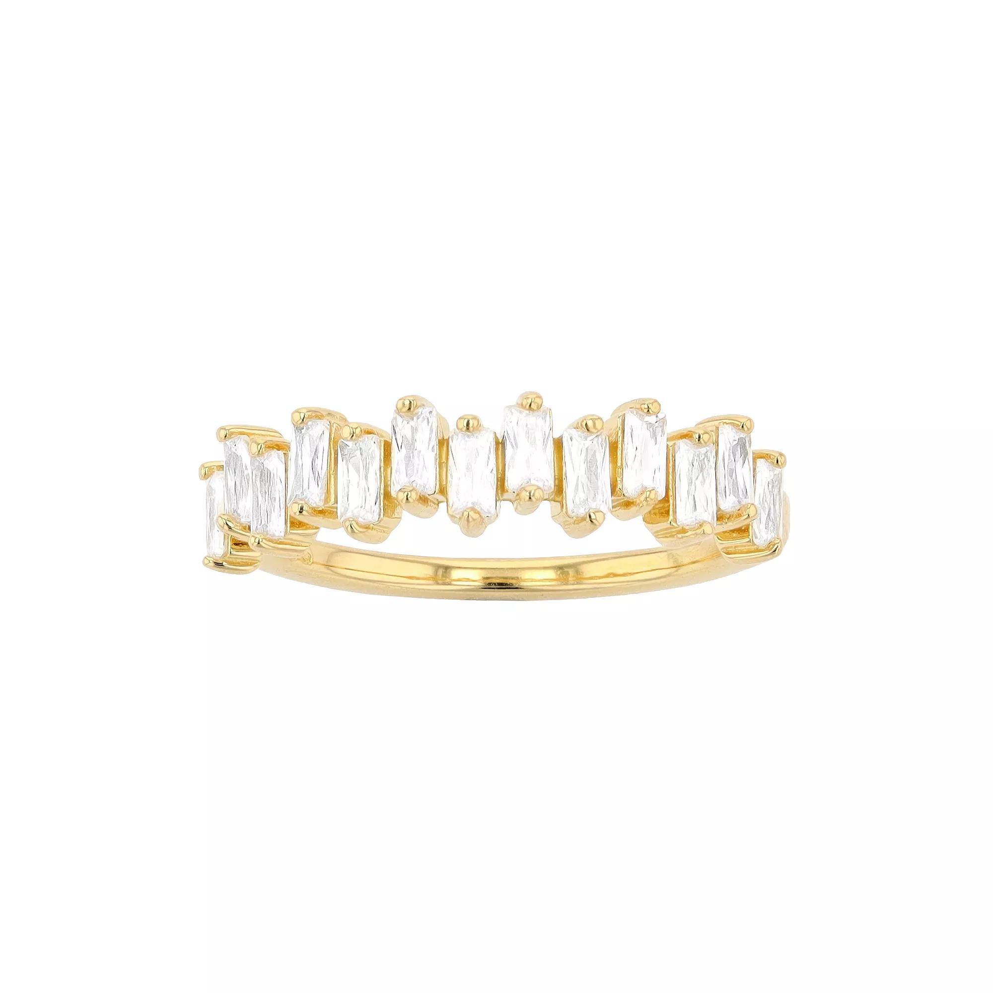 SIRI USA by TJM Gold Tone Sterling Silver Cubic Zirconia Ring, Women's, Size: 7 Product Image