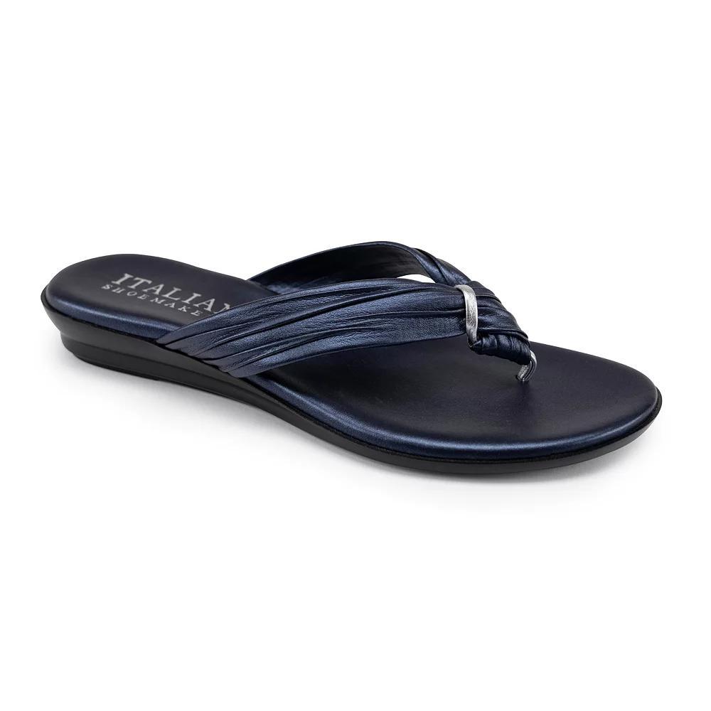 Womens Italian Shoemakers Aleena Flat Sandals Dark Blue Product Image