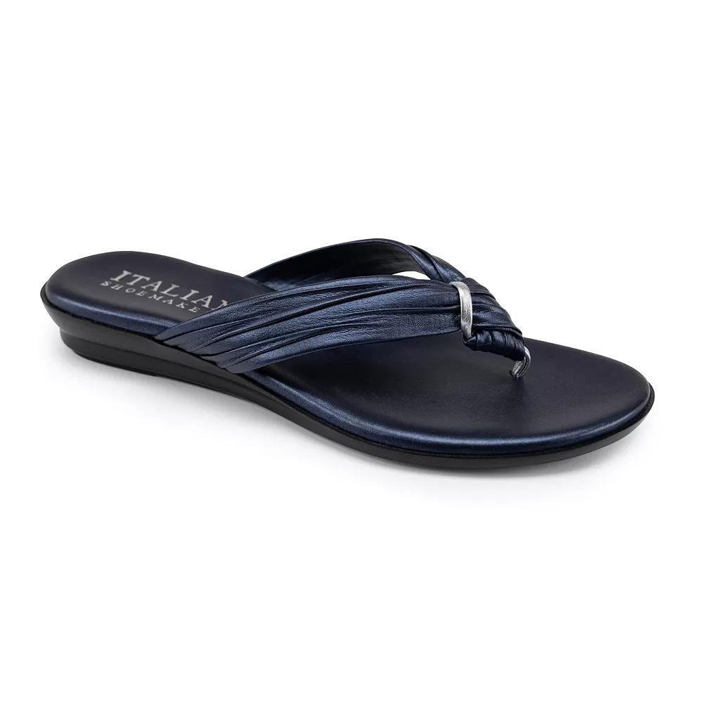 Womens Italian Shoemakers Aleena Flat Sandals Dark Blue Product Image