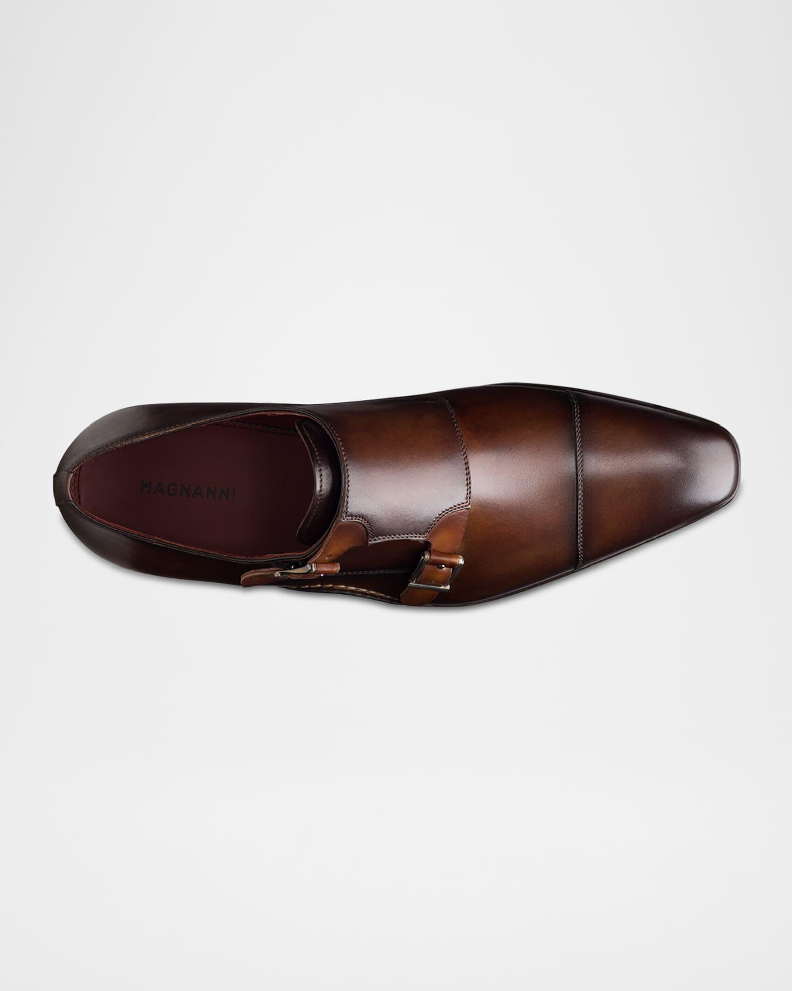 Men's Leros Leather Cap-Toe Double Monk Strap Loafers Product Image