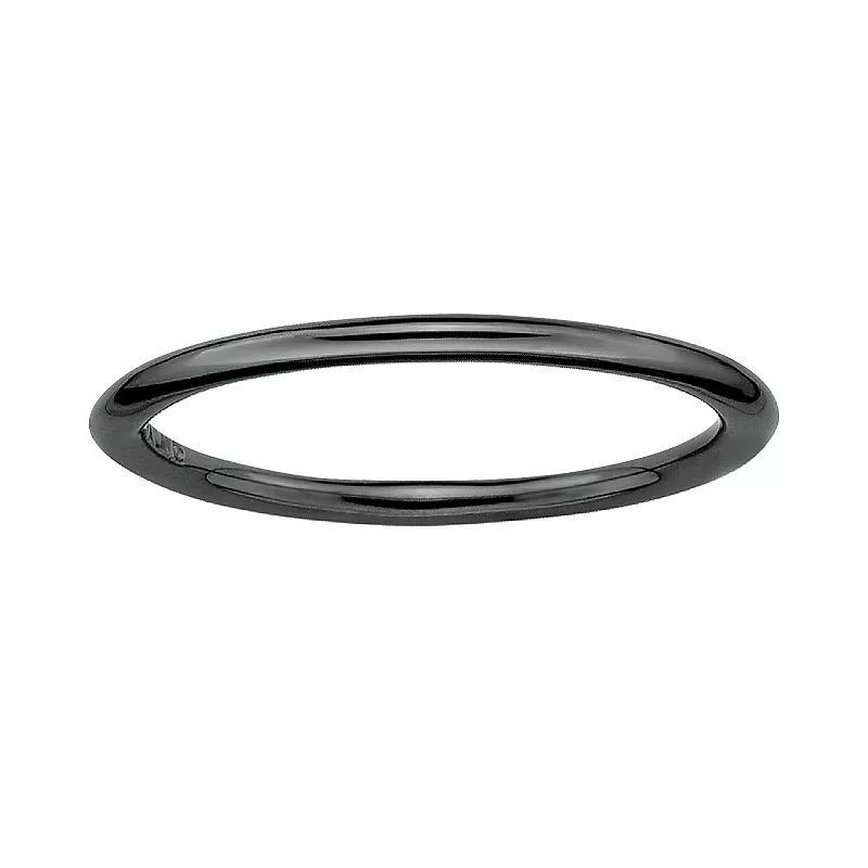 Stacks & Stones Ruthenium-Plated Sterling Silver Stack Ring, Women's, Size: 6, Black Product Image
