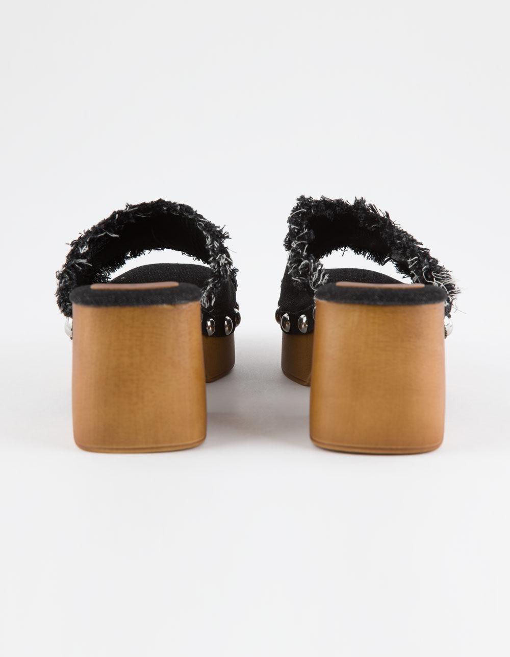 ROCK & CANDY Noelia Womens Platform Slide Sandals - BLACK DENIM Product Image