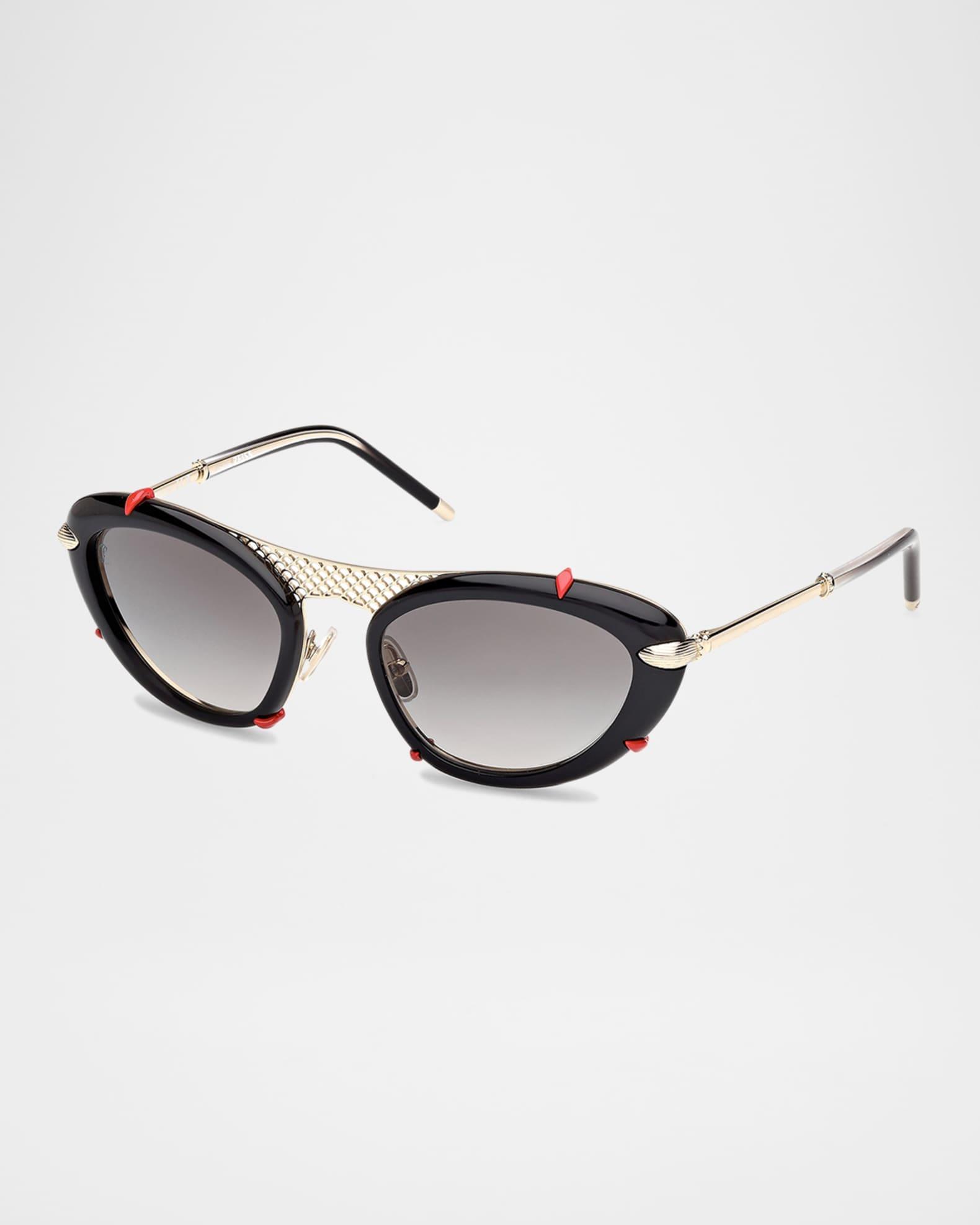 Miss Z Spiked Oval Acetate Sunglasses Product Image