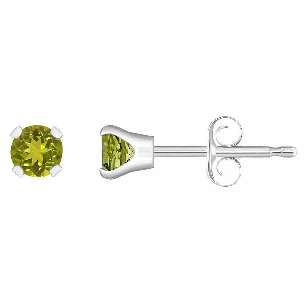 14k White Gold Gemstone Stud Earrings, Women's, December Product Image