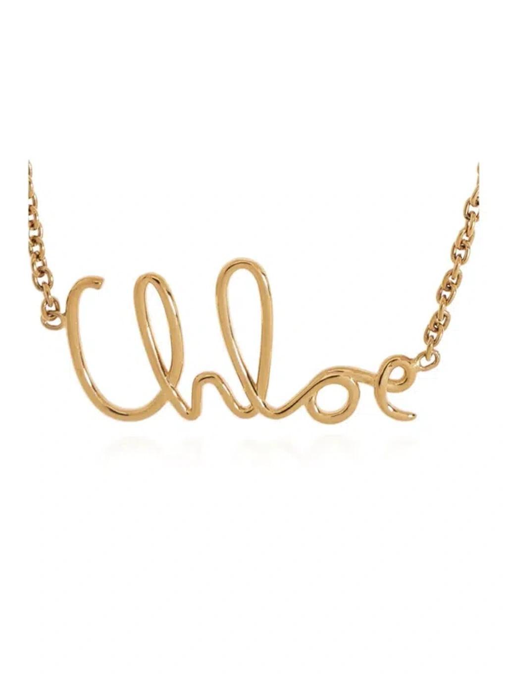 CHLOÉ Golden Logo Shells Necklace Product Image