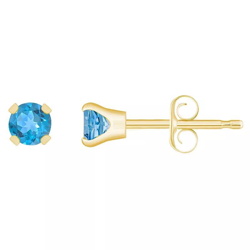 14k White Gold Gemstone Stud Earrings, Women's, December Product Image