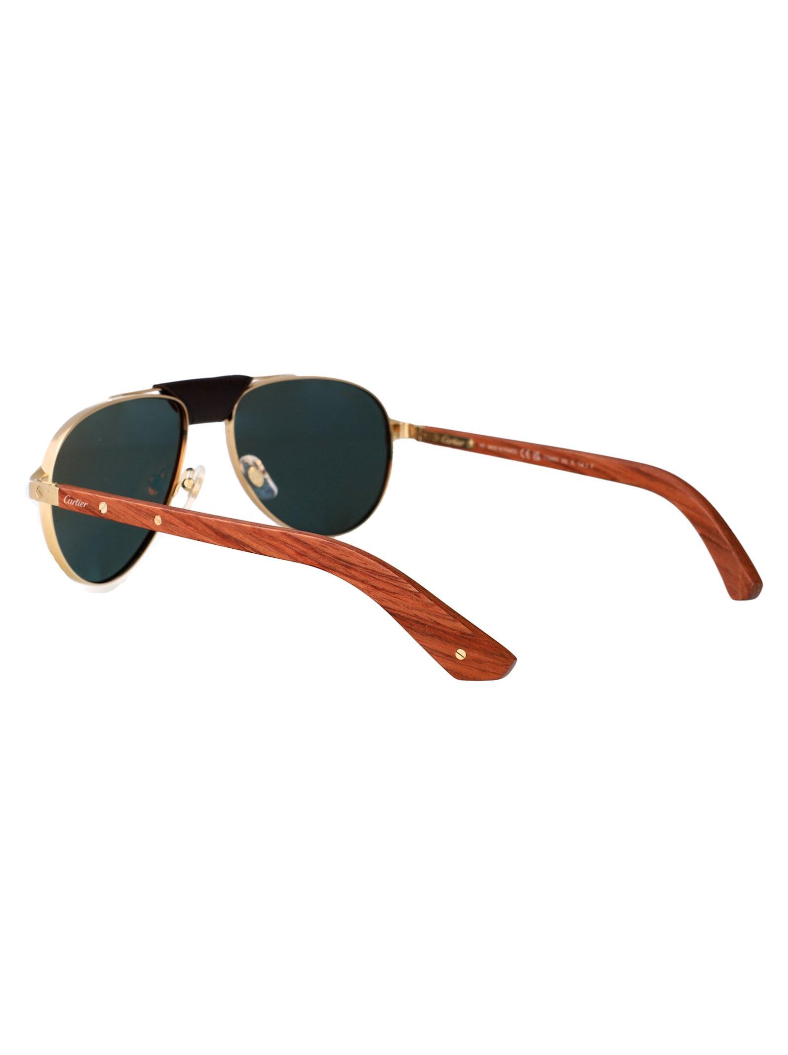 CARTIER Sunglasses In Gold Brown Green Product Image