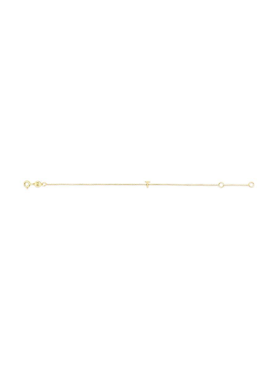 Womens 14K Yellow Gold Initial Charm Bracelet Product Image