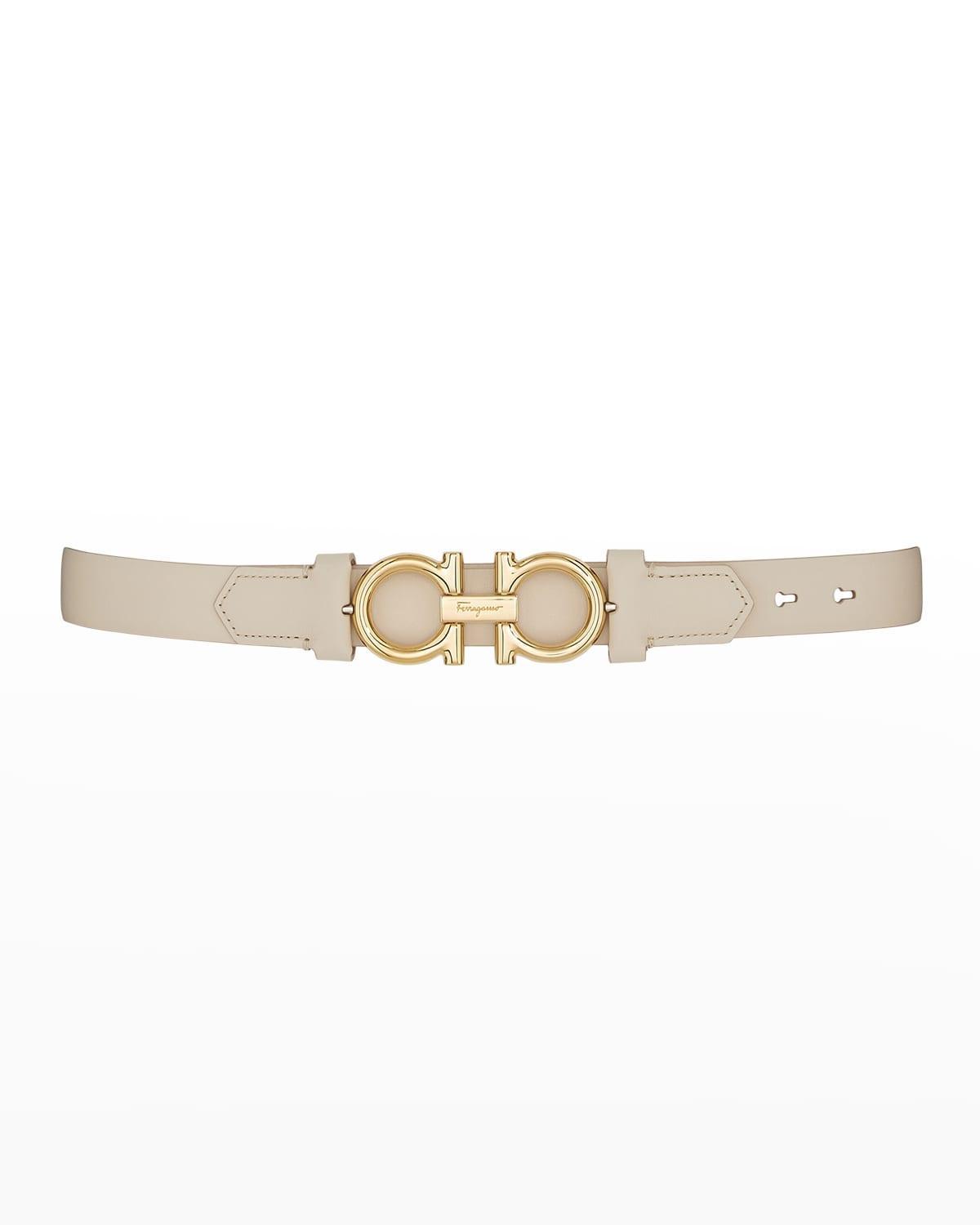 Womens Gancini Adjustable Cut-to-Size Reversible Hammered Leather Belt Product Image
