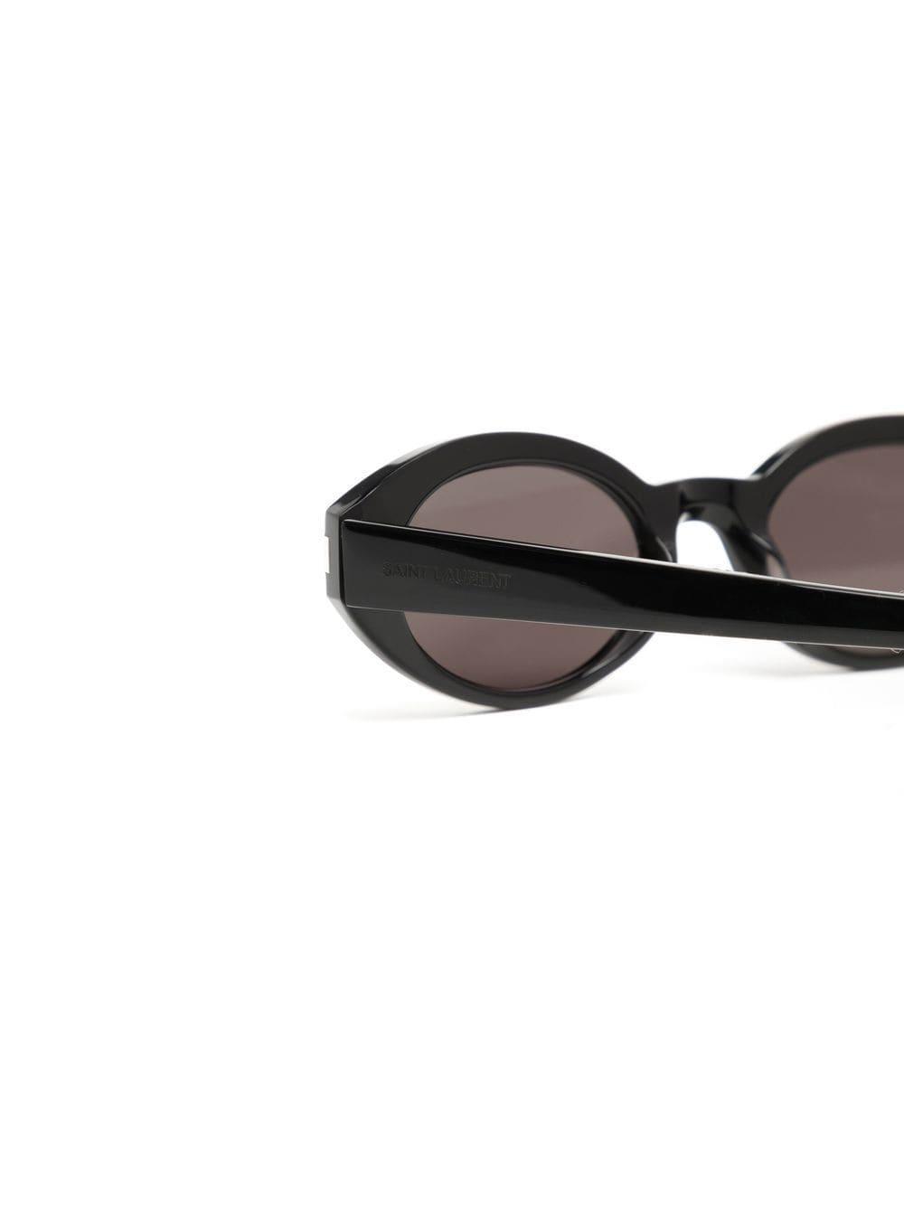 SAINT LAURENT Oval Frame Sunglasses In Black Product Image