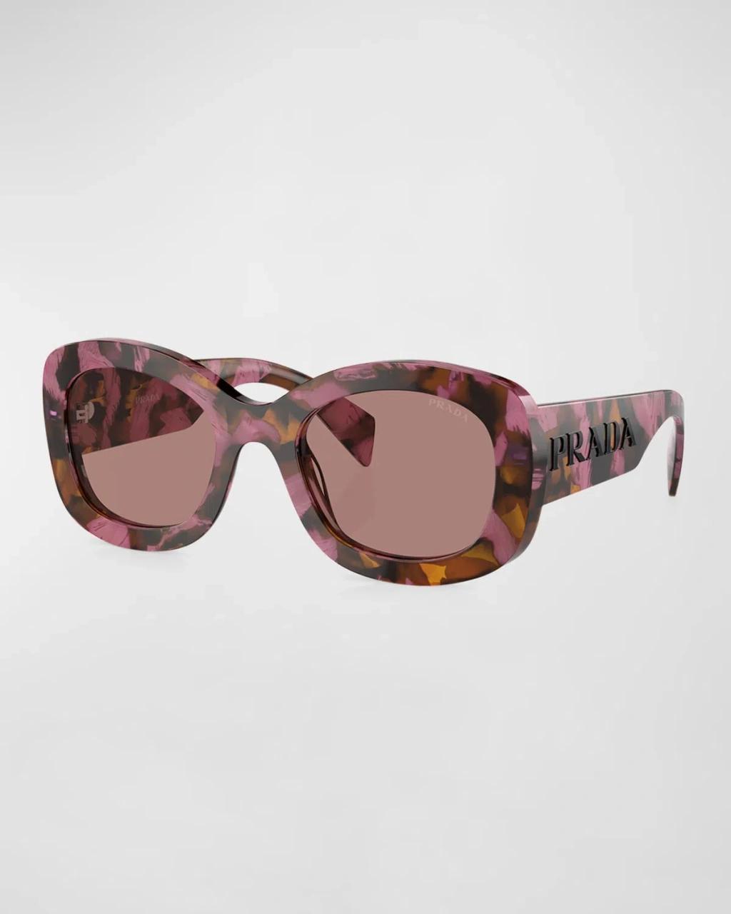 Oversized Logo Acetate & Plastic Oval Sunglasses Product Image
