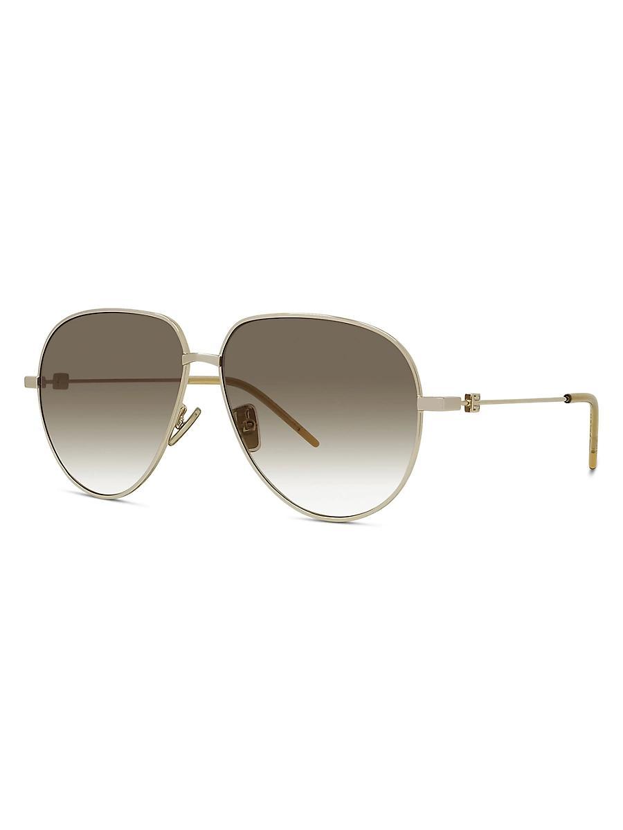 Givenchy Unisex GV Speed 60mm Aviator Sunglasses - Shiny Light Gold/Brown Product Image