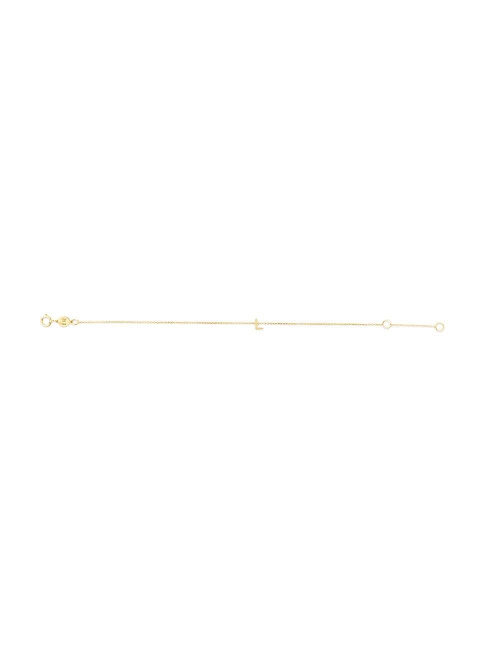 Womens 14K Yellow Gold Initial Charm Bracelet Product Image
