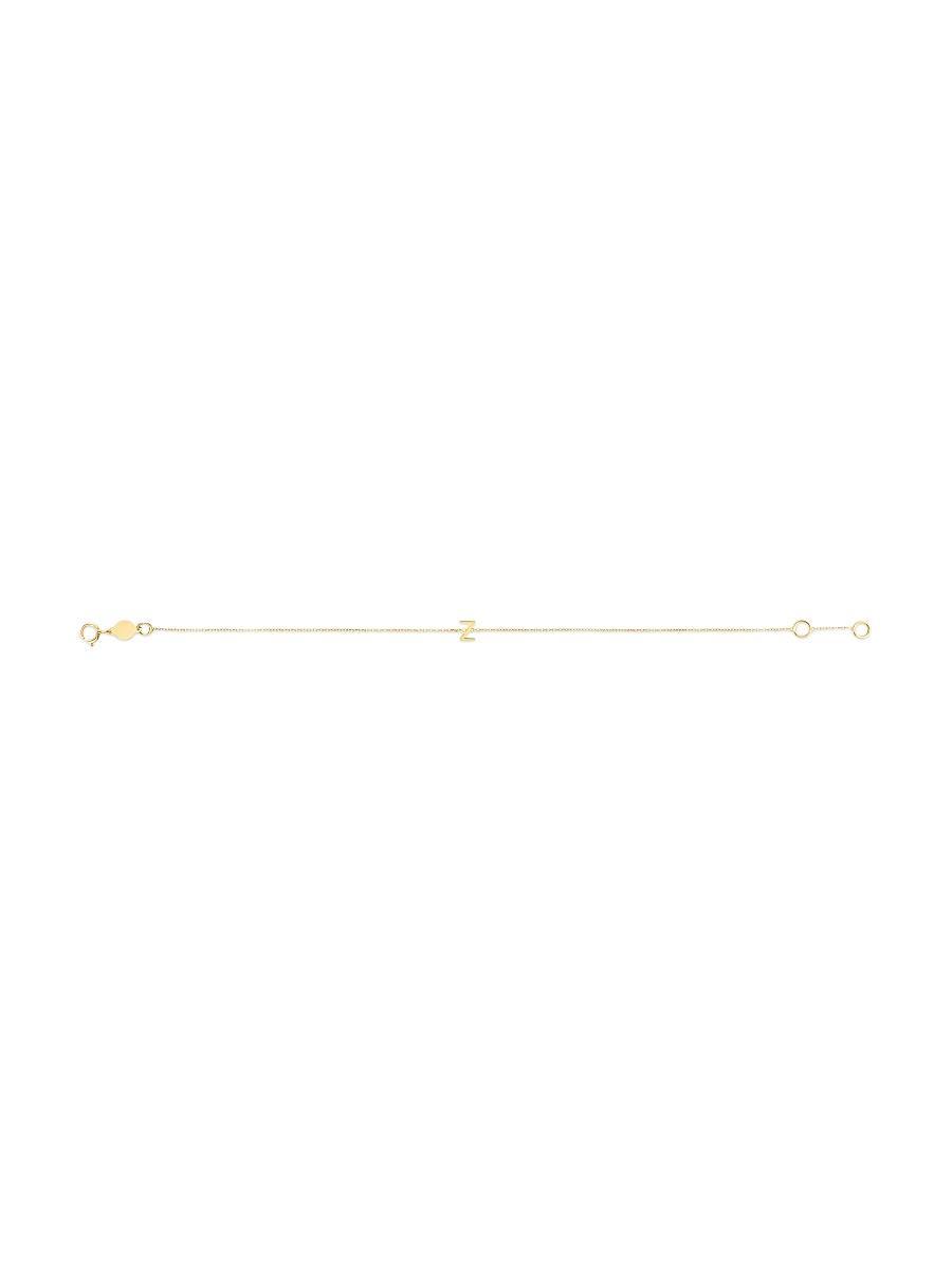Womens 14K Yellow Gold Initial Charm Bracelet Product Image