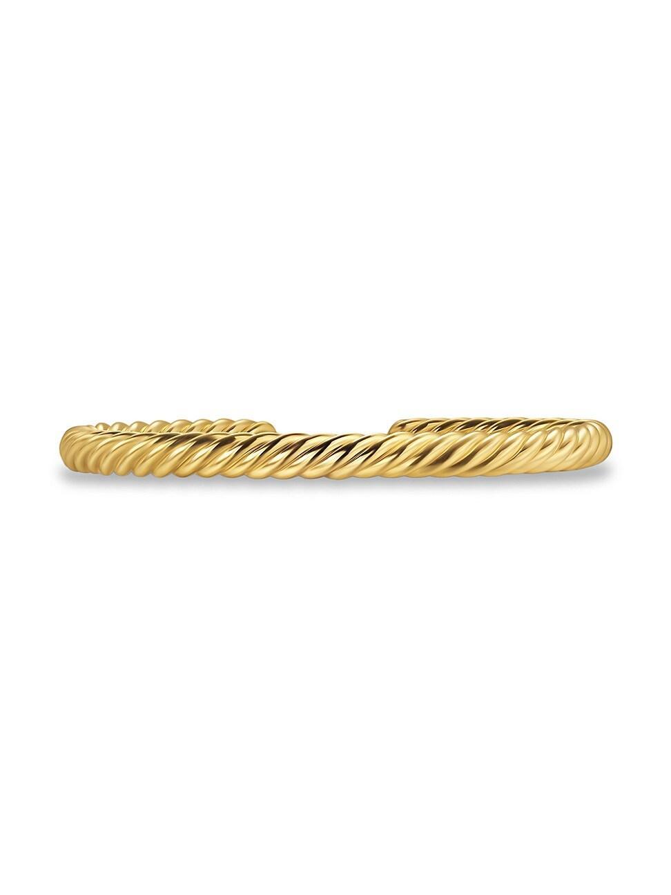 David Yurman Mens Cable Cuff Bracelet in 18K Yellow Gold, 6mm Product Image