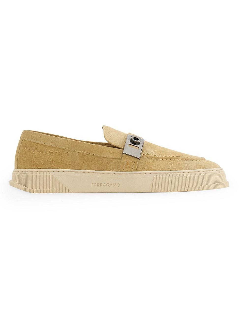 Ferragamo Mens Brad Hybrid Suede Sneakers with Hug Buckle Product Image