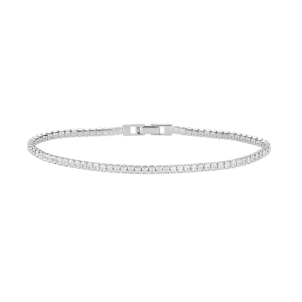 PRIMROSE Sterling Silver Princess Cut Cubic Zirconia Tennis Bracelet, Women's, Size: 7.5", Sterling Clear Product Image