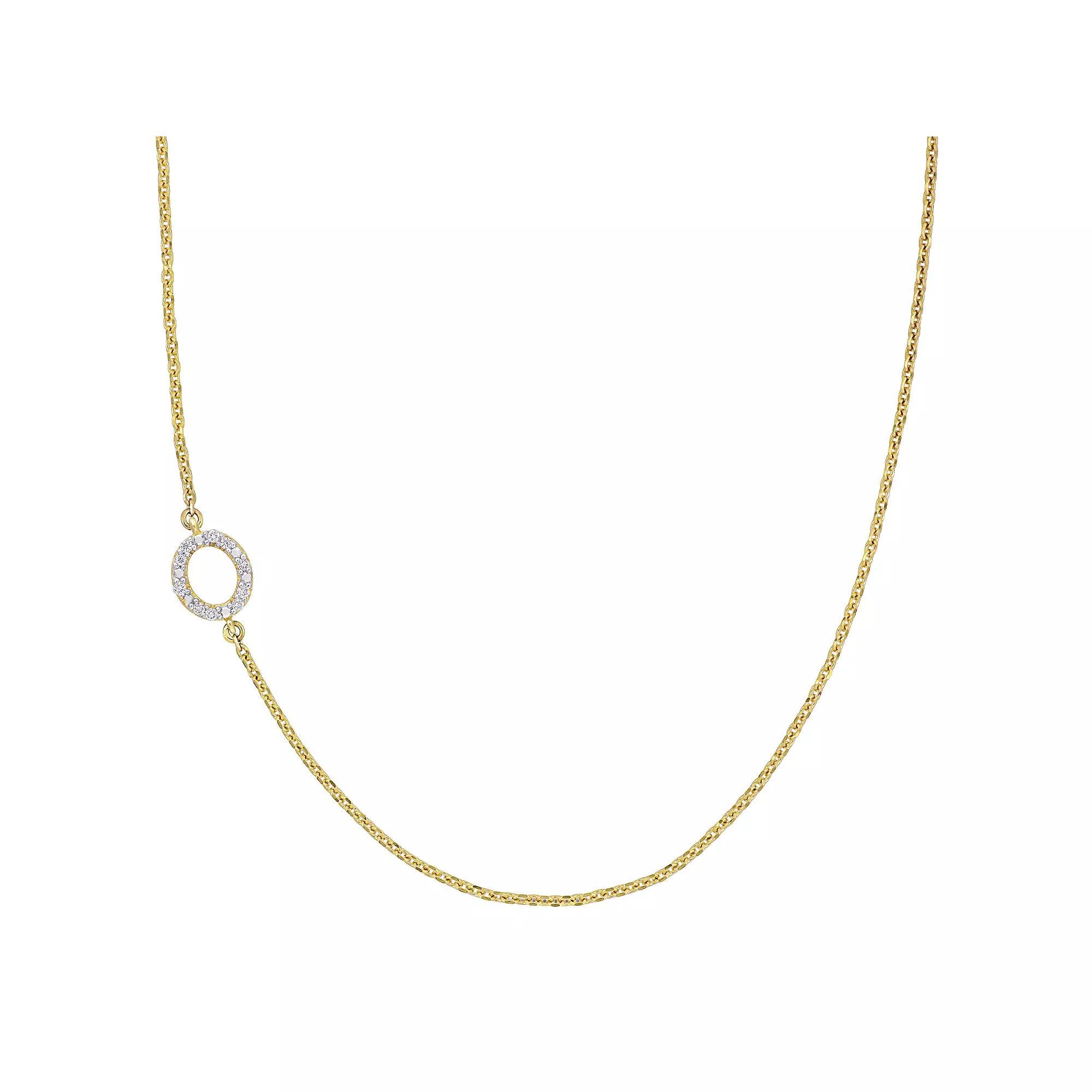 Stella Grace 14k Gold Diamond Accent Initial Necklace, Women's, Size: 18" Product Image