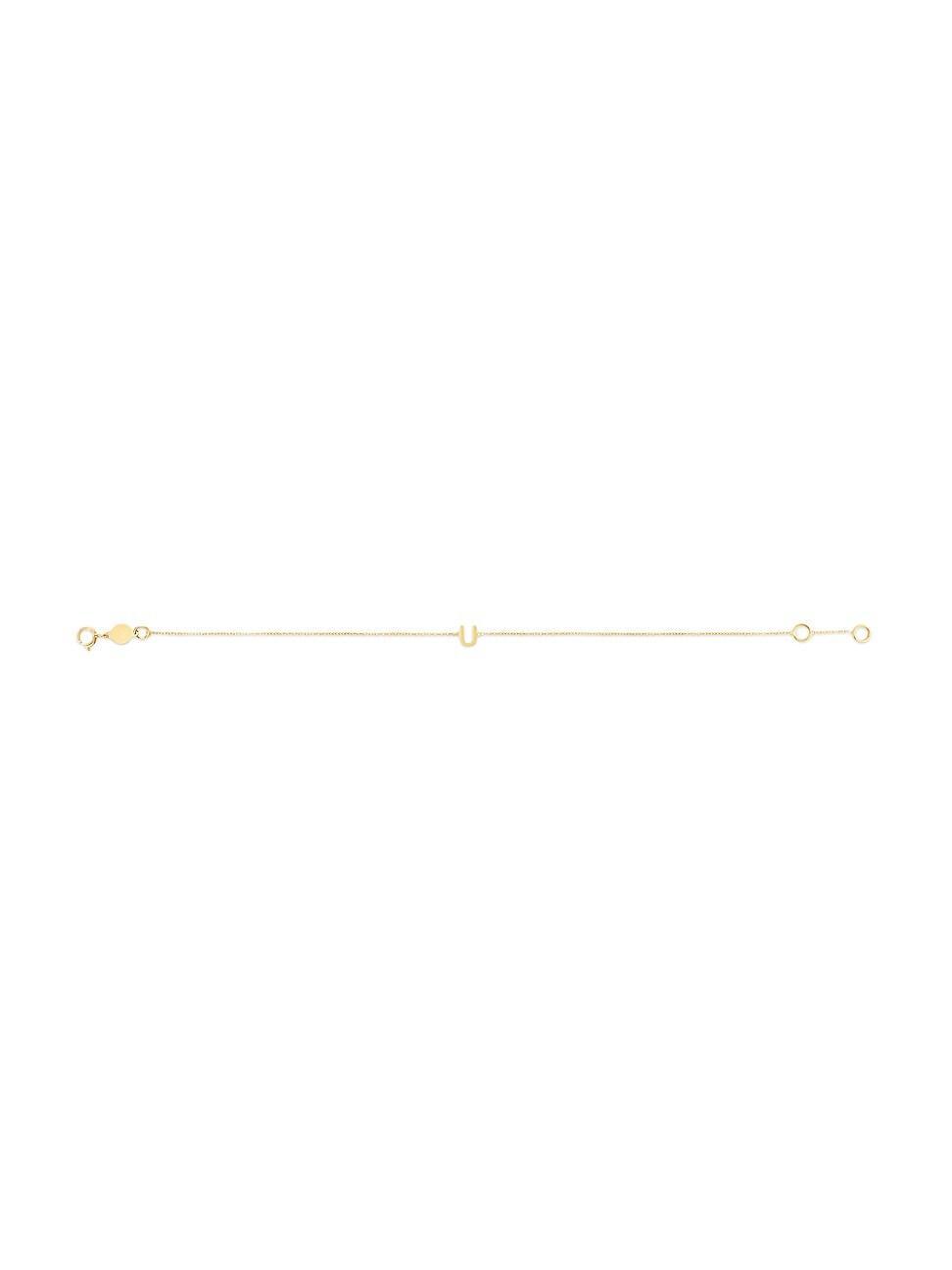 Womens 14K Yellow Gold Initial Charm Bracelet Product Image