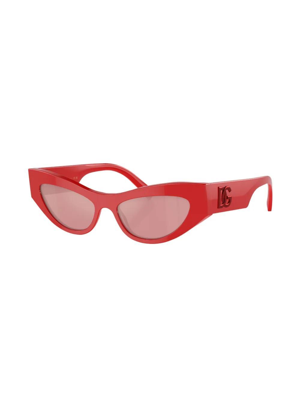 DOLCE & GABBANA Sonnenbrille Mit Ovalem Gestell In Pink Mirror Pink Product Image