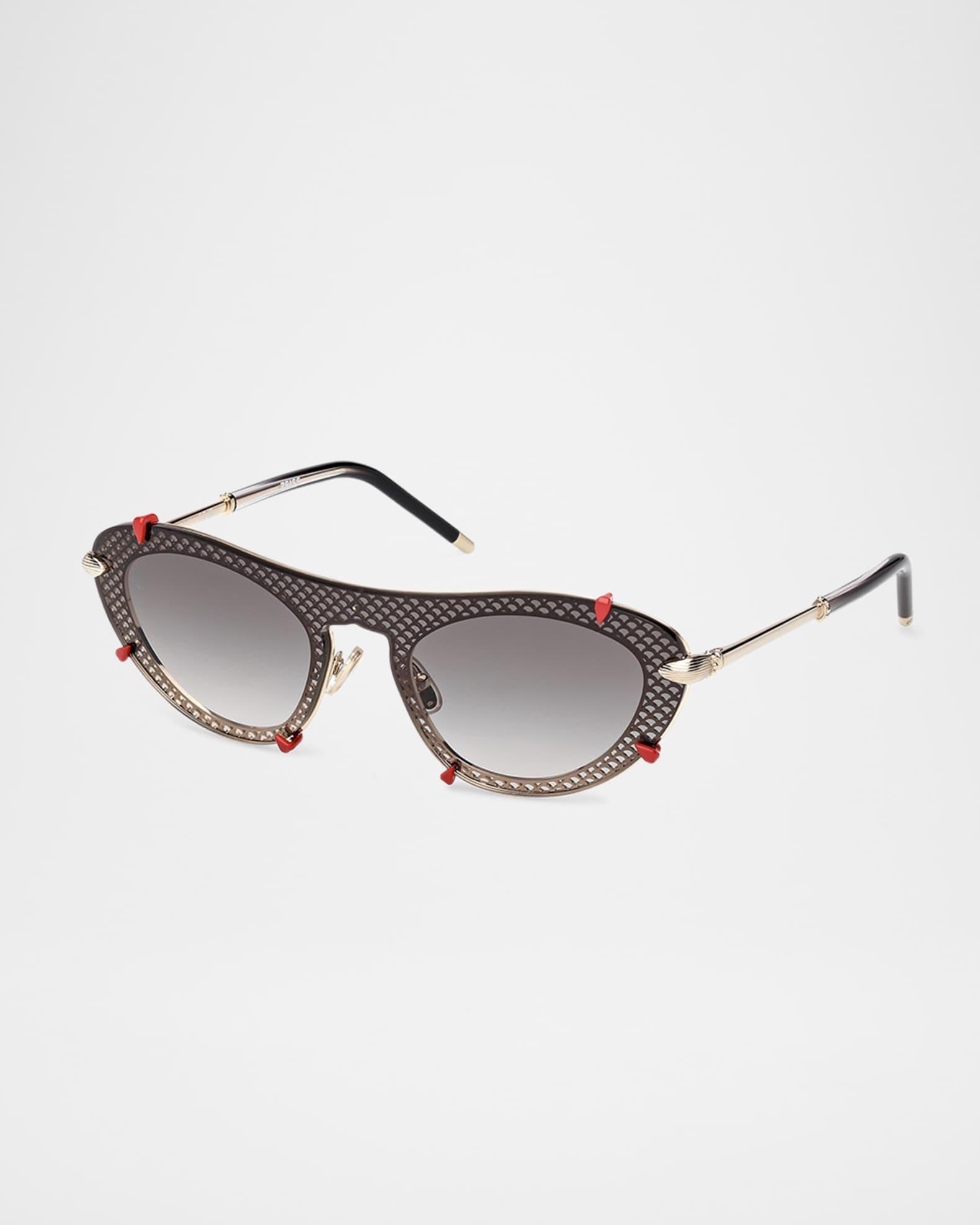 Miss Z Spiked Oval Acetate Sunglasses Product Image