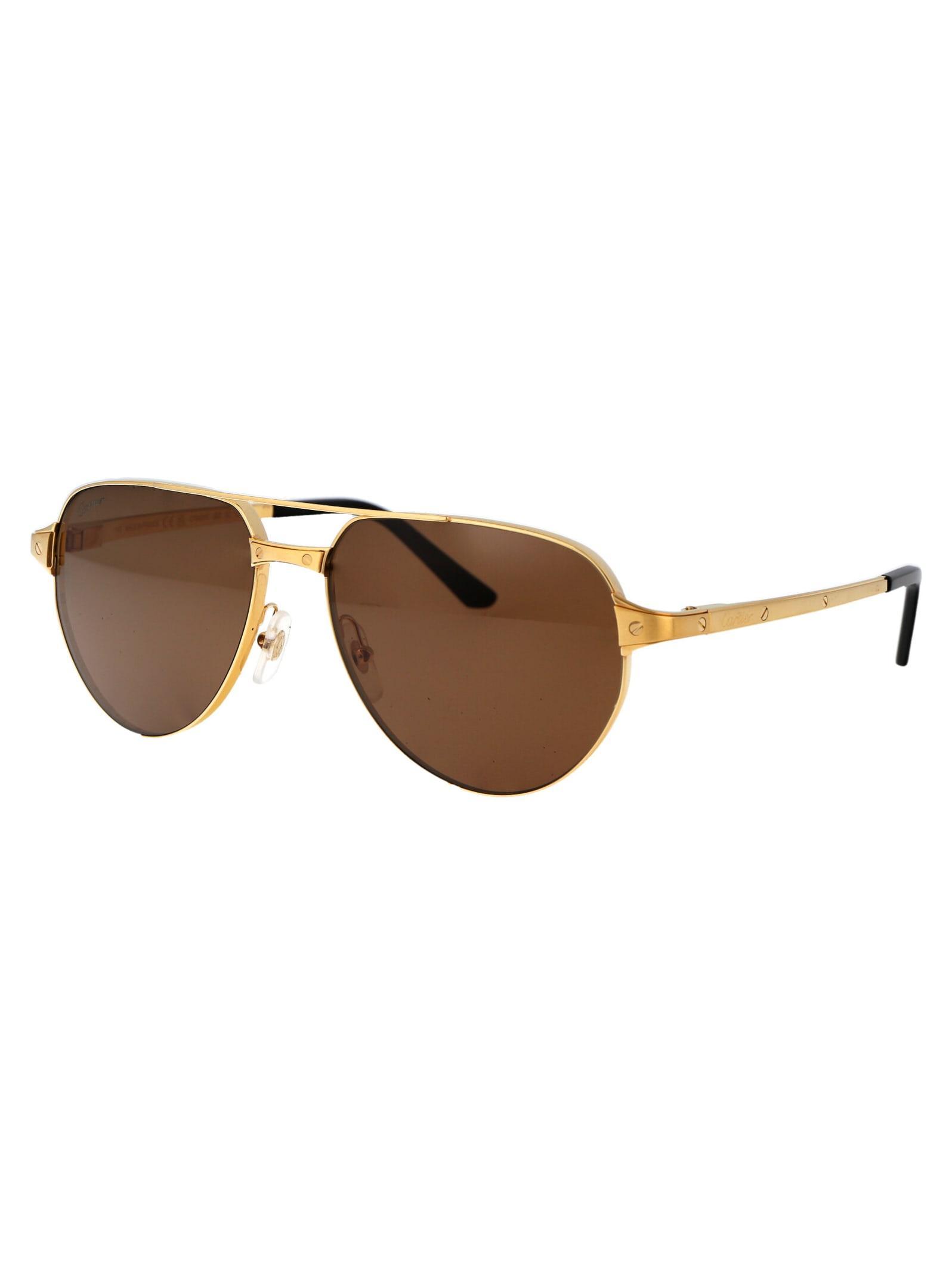 CARTIER Sunglasses In 003 Gold Gold Brown Product Image