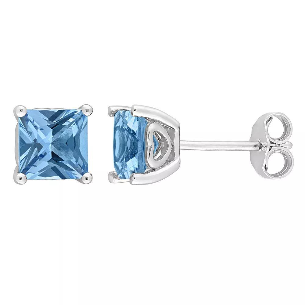 Stella Grace Sterling Silver & Gemstone Stud Earrings, Womens, Created Blue Spinel Product Image