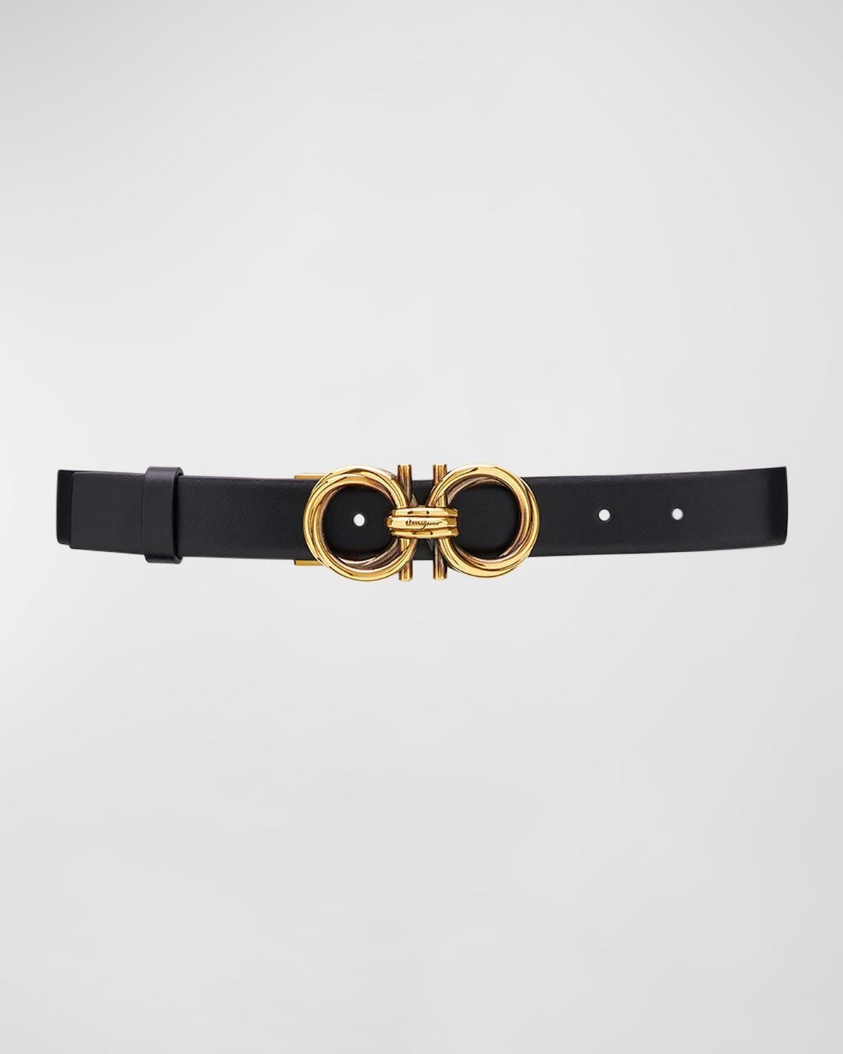 Womens Gancini Adjustable Cut-to-Size Reversible Hammered Leather Belt Product Image