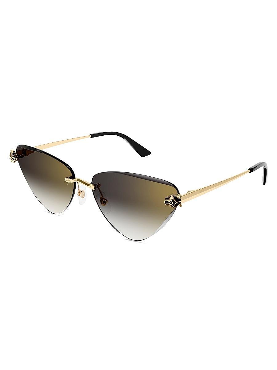 Womens Panthre Classic 24K Gold-Plated Cat-Eye Sunglasses Product Image