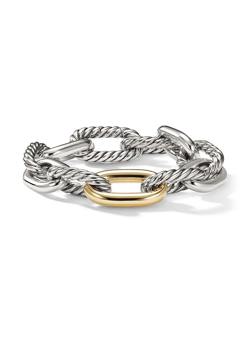 David Yurman Dy Madison Chain Bracelet in Sterling Silver with 18K Yellow Gold, 13.5mm Product Image