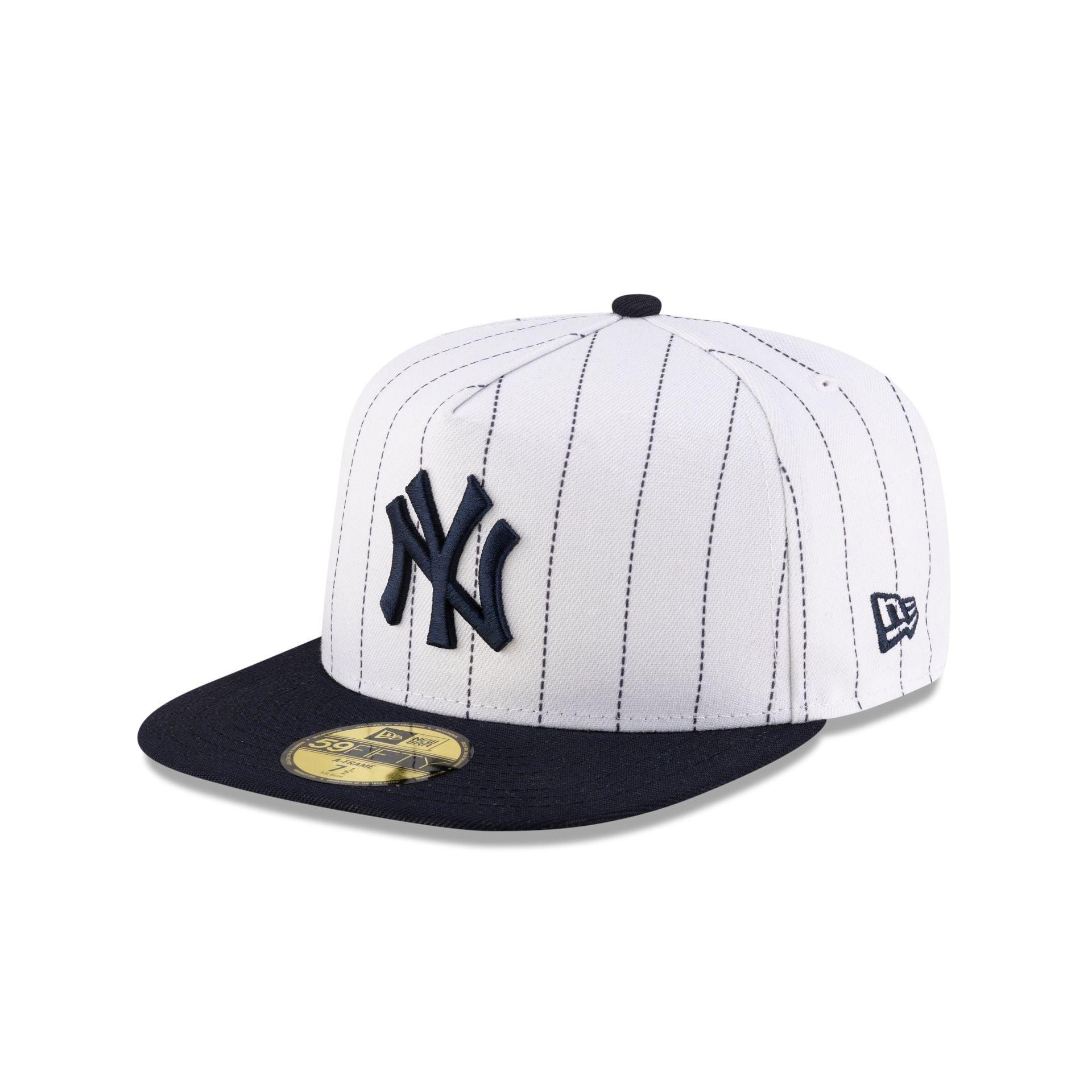 Just Caps League Sidepatch Pinstripe New York Yankees 59FIFTY A-Frame Fitted Hat Male Product Image