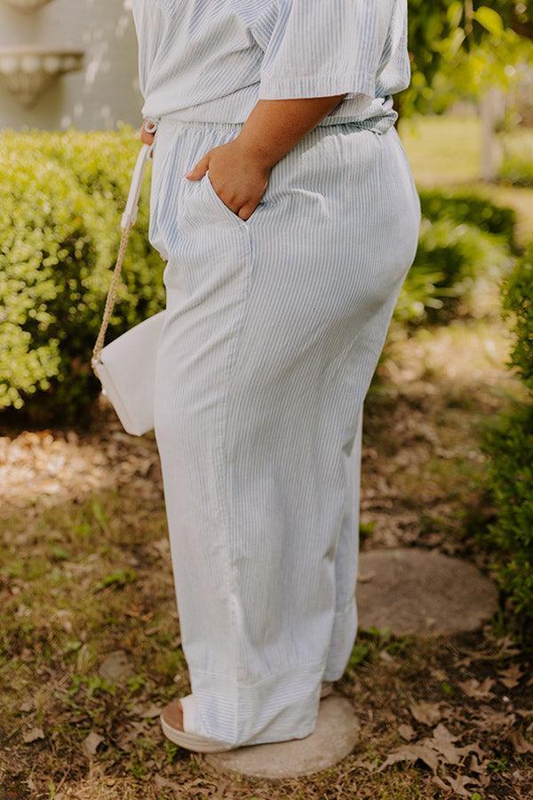 Coastal Dreams High Waist Chambray Pants Curves Product Image